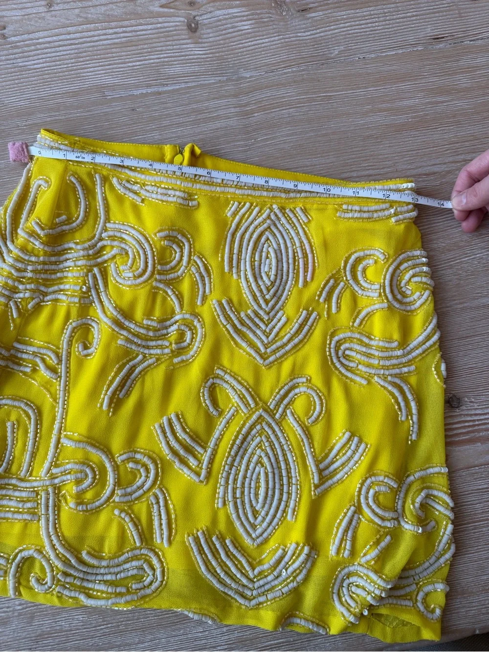 Yumi Kim Yellow Beaded Mini Skirt